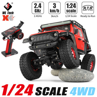 Wltoys 2428 1:24 รถบังคับวิทยุ ขนาดเล็ก 2.4G พร้อมไฟ LED 4WD Off-Road โมเดลยานพาหนะ รีโมตคอนโทรล ของเล่นสําหรับเด็ก