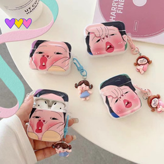 เคสหูฟัง กันลื่น กันน้ํา ลายสัตว์น่ารัก พร้อมสายโซ่คล้อง สําหรับ AirPods 1 2 Pro Pro 2 3