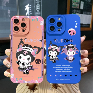 เคสโทรศัพท์มือถือ ขอบสี่เหลี่ยม ลายคุโรมิน่ารัก สําหรับ iPhone 14 Plus 13 Pro Max 12 iPhone 11 XR 8 7 SE 2022