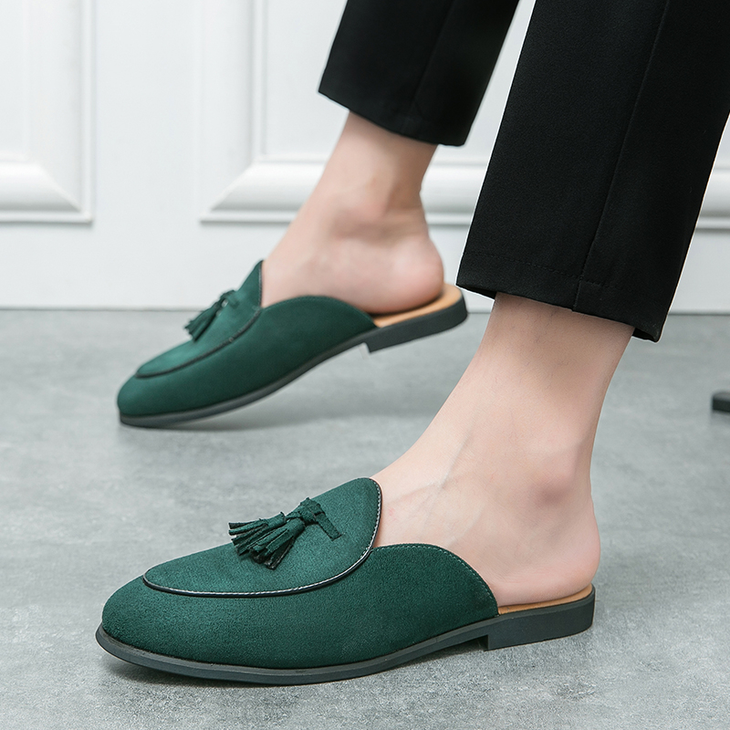 Size38~46 รองเท้าหนังกลับ รองเท้าหนังผู้ชายเปิดส้น