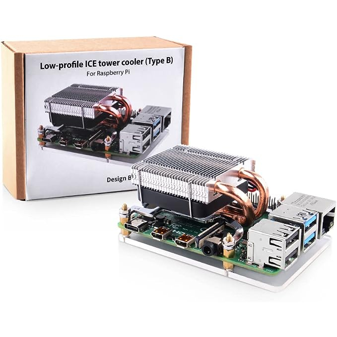 พัดลมระบายความร้อน CPU 52Pi Raspberry Pi 4 Raspberry Pi Low Profile พร้อมพัดลมระบายความร้อน 40x40x10 มม.