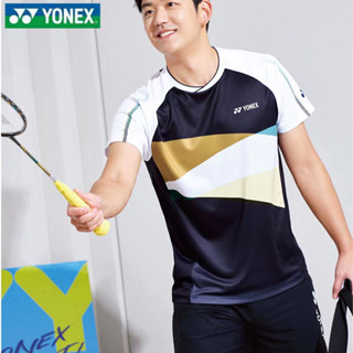 Yonex เสื้อกีฬาแบดมินตัน แขนสั้น แบบแห้งเร็ว ดูดซับเหงื่อ สําหรับผู้ชาย และผู้หญิง