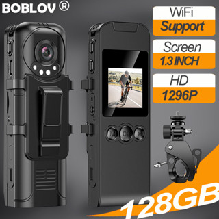 Boblov V1 กล้องแอคชั่นไร้สาย WiFi HD 1296P 128GB 1200mAh 7H DVR แบบพกพา