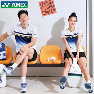 Yonex เสื้อกีฬาแบดมินตัน แขนสั้น ดูดซับเหงื่อ แห้งเร็ว สําหรับผู้ชาย และผู้หญิง เหมาะกับการเล่นวอลเลย์บอล เทนนิส