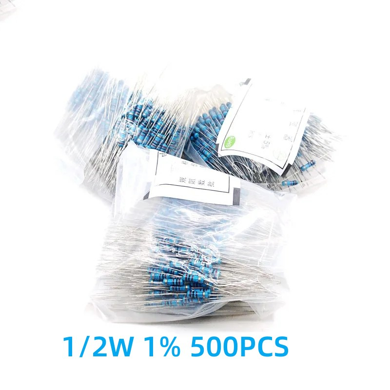 ตัวต้านทานฟิล์มโลหะ 1/2w 1% 10K 470K 2R 2.2K 1.2K 100R 150R 160K 36K 1K 100K 75R 1R6 75K 51K 240R 56