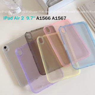 For Apple iPad Air 2 Case 2014 Ultra Thin Transparent Case Air2 9.7 A1566 A1567 Soft Candy Colored Casing