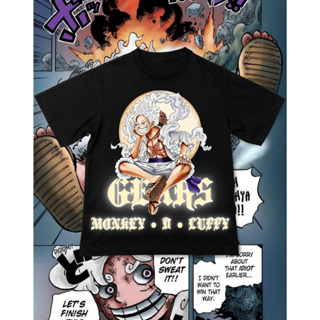 เสื้อยืดพิมพ์ลาย One Piece Gear 5 MONGKY D LUFFY S-5XL