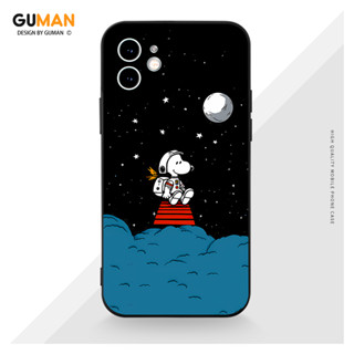 GUMAN เคสไอโฟน เคสซิลิโคนนุ่มกันกระแทกลายการ์ตูนน่ารักตลก เคสโทรศัพท์ สีดำ Compatible for iPhone 15 14 13 12 11 Pro Max SE 2020 X XR XS 8 7 6 6S Plus xsmax 6splus 7plus 8plus พลัส XYM2453