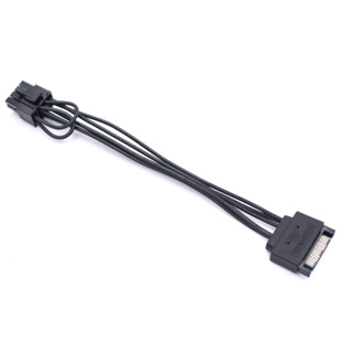 สายเคเบิลพาวเวอร์ซัพพลาย 15pin SATA ตัวผู้ เป็น 8pin(6+2) PCI-E 20 ซม. SATA 15-pin เป็น 8 pin 18AWG สําหรับการ์ดจอ