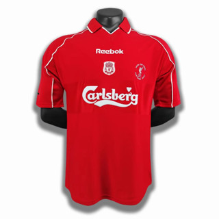 เสื้อกีฬาแขนสั้น ลายทีม Liverpool 2000/01 Game Season สไตล์เรโทร