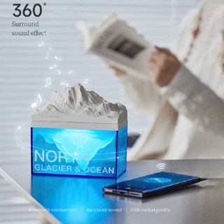 【ของแท้ 100%】Polar Species Glacierลําโพงโพลาร์กลาเซียร์ ไฟกลางคืน ขนาดเล็ก ประดับหินหอม ชาร์จบลูทูธ ของขวัญสําหรับแฟนหนุ่ม