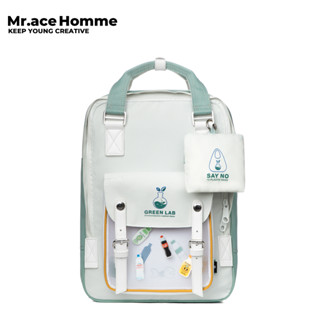 Mr. ace Homme EP Series Backpack สาธารณะ ปานกลาง กระเป๋าแฟชั่นไลค์สด กระเป๋าไฮโซ เด็กผู้ชาย ผู้หญิง กระเป๋าเป้ Bag