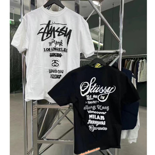 เสื้อยืดแขนสั้น ขนาดใหญ่ ลาย Stussy แฟชั่นคู่รัก สําหรับผู้ชาย และผู้หญิง