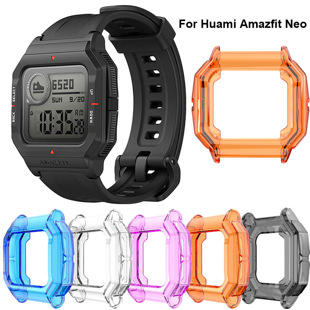 สําหรับ Huami Amazfit Neo TPU เคสนาฬิกา สมาร์ทวอทช์ สร้อยข้อมือ กรอบป้องกัน เต็มรูปแบบ เคสกันกระแทก เคสใส