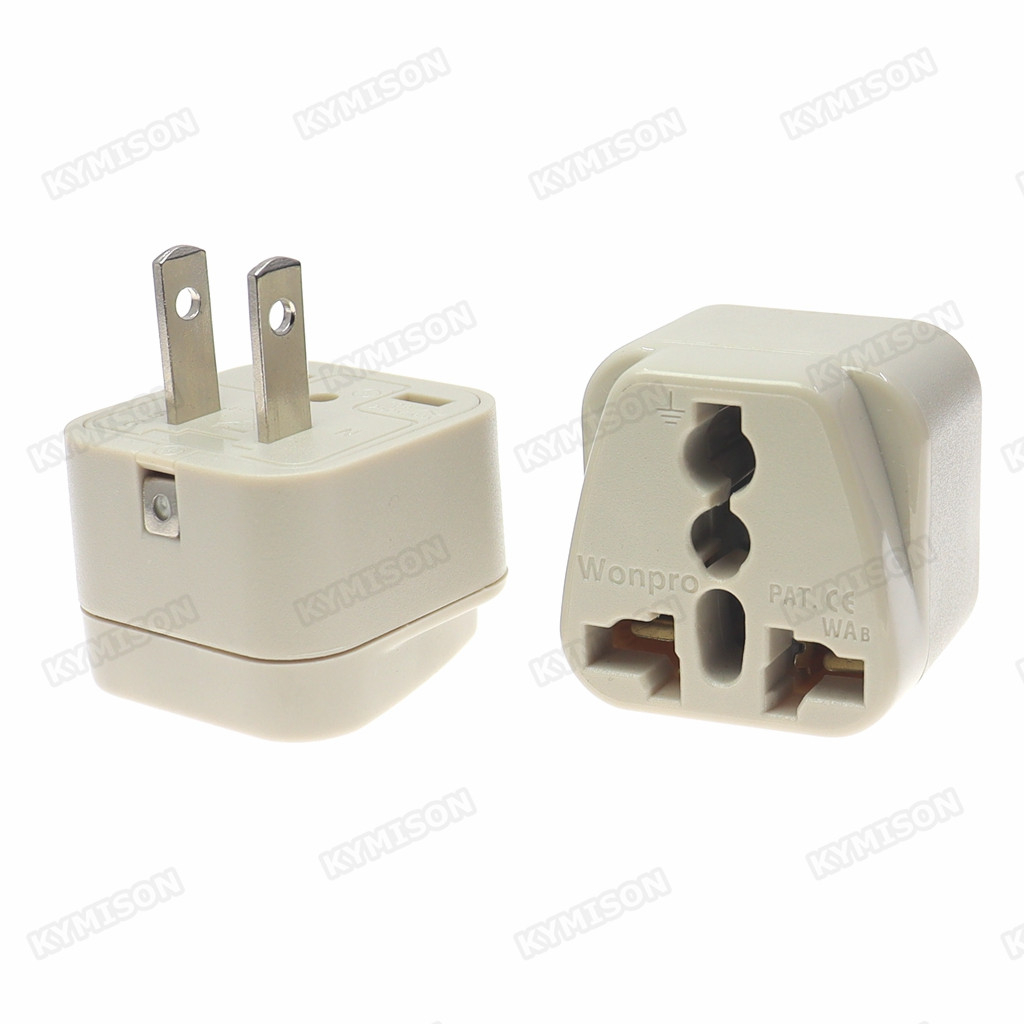 Wonpro Universal Travel Adapter, AU UK EU to US 2-flat Pins Plug Converter Janpan Philippines Travel