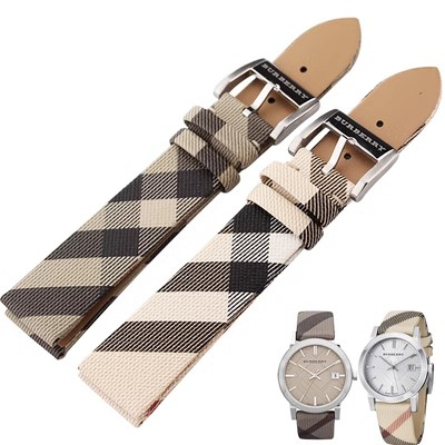 Burberry สายนาฬิกาข้อมือ หนังวัวแท้ ลายสก๊อต สไตล์คลาสสิก 20 มม. สําหรับผู้หญิง BU9022 9023