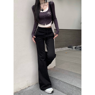 Spicy Girl Fake Two Pieces Long Sleeve T-shirt Women+High Waist Slim Casual Slim Ragged Pants