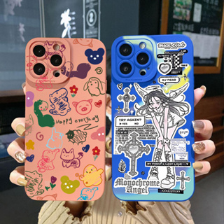 เคสโทรศัพท์มือถือ ขอบสี่เหลี่ยม ลายสัตว์นางฟ้า สําหรับ Samsung Galaxy S22 Plus Note 20 Ultra S21 FE S20