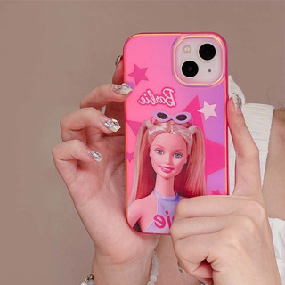 เคสโทรศัพท์มือถือ กันกระแทก ลายบาร์บี้น่ารัก เรียบง่าย หรูหรา สําหรับ iPhone 11 14PROMAX 12PROMAX 13PROMAX 14PROMAX