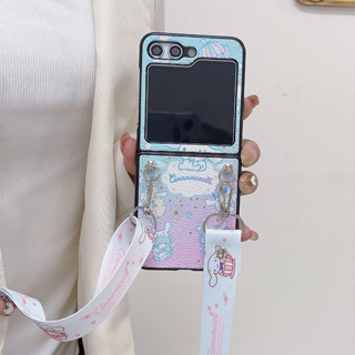 เคสโทรศัพท์มือถือ ลายสุนัขผิวหนัง พร้อมสายคล้อง สําหรับ Samsung Galaxy Z FLIP 5 3 4 2 1 fold 5 4 fold5 flip5 flip4