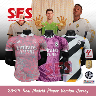 【SFS】เสื้อยืดกีฬาแขนสั้น ลายทีมฟุตบอล Real Madri.d 23-24 Player Version คุณภาพสูง ไซซ์ S-2XL