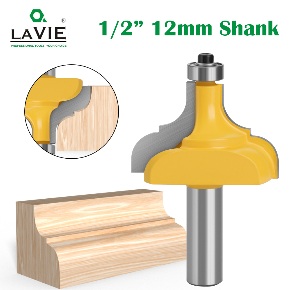 LAVIE 1 PC 12 มม.1/2 นิ้ว Shank กรอบรูป Molding Edging Router บิตคลาสสิก Ogee งานไม้เครื่องตัดกัดสําหรับเครื่องมือไม้ MC03093