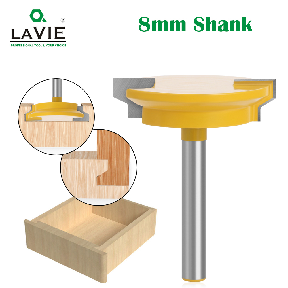 Lavie 8 มม.ตรงลิ้นชัก Moulding Router Bit ล็อคลิ้นชัก Tenon มีดปลั๊กไม้ Milling เครื่องตัดประตูงานไม้ Mitered MC02130