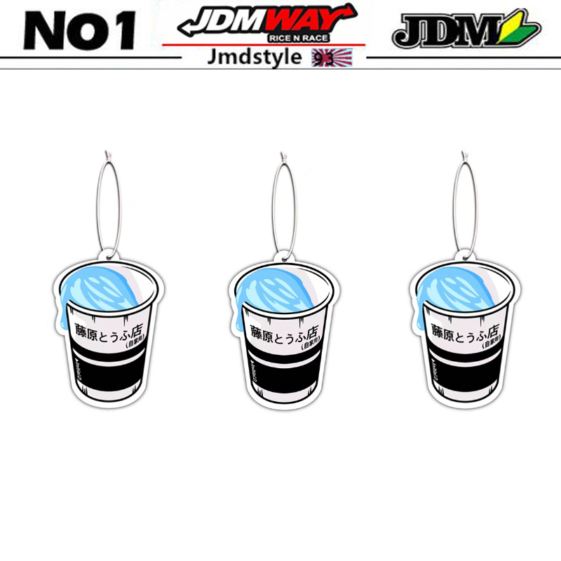 Initial D น้ําหอมปรับอากาศในรถยนต์ กลิ่นธรรมชาติ แขวนหลังรถ น้ําหอมปรับอากาศภายในรถยนต์ JDM Tofu Cup