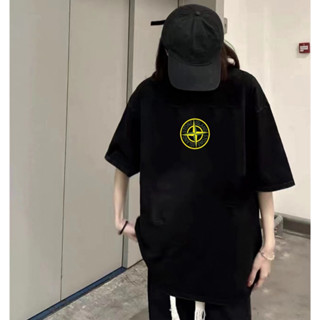 เสื้อยืดแขนสั้นลําลอง พิมพ์ลายตัวอักษร STONE ISLAND ทรงหลวม อเนกประสงค์ แฟชั่นสําหรับผู้ชาย