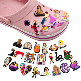 Taylor Swift ชุดจี้กระดุม รูปนักร้อง Crocs Jibbitz ของขวัญ สําหรับเพื่อน