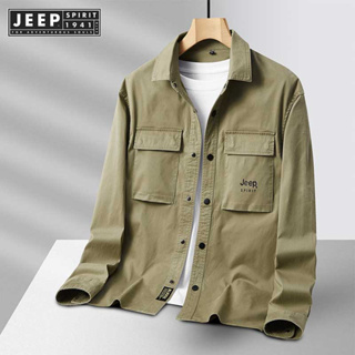 JEEP SPIRIT 1941 ESTD 2023 ใหม่ เสื้อแจ็กเก็ตลําลอง สไตล์มินิมอล สําหรับผู้ชาย