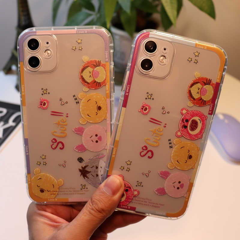 เคสiPhone15ของแท้ เคสโทรศัพท์มือถือนิ่ม แบบใส ลายการ์ตูนหมีพูห์น่ารัก สําหรับ เคสไอโฟน11 โทรศัพท์ 6s 7 8 plus se2020 เคสไอโฟน 13 เคสไอโฟน 12 14 pro max mini plus เคสไอโฟน7พลัส xs XR iPhone case 6p 7p 8p เคสโทรศัพท์