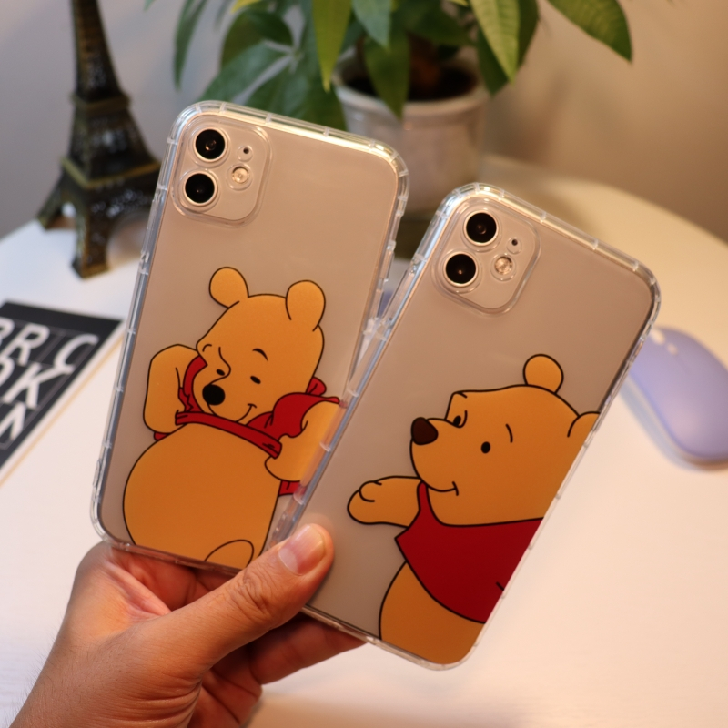 เคสiPhone15ของแท้ เคสโทรศัพท์มือถือ ลายการ์ตูนหมีพูห์น่ารัก ป้องกันเลนส์กล้อง สําหรับ เคสไอโฟน11 โทรศัพท์ 6s 7 8 plus se2020 เคสไอโฟน 13 เคสไอโฟน 12 14 pro max mini plus เคสไอโฟน7พลัส xs XR iPhone case 6p 7p 8p เคสโทรศัพท์