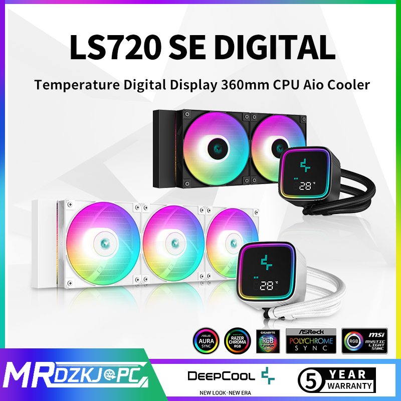 Deepcool LS520 SE Digital / LS720 SE Digital CPU AIO Liquid Cooler ARGB White 240 360 Water Cooling 