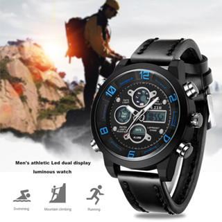 Ship tomorrow 6.11 Multifunctional Men Dual-display Military Sport Waterproof Wristwatch