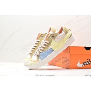 Blazer Low77 รองเท้าผ้าใบลําลอง สีเหลือง สีขาว สําหรับผู้ชาย และผู้หญิง