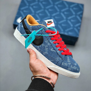 Air Blazer Mid QS HH Nevy Blue รองเท้าผ้าใบลําลอง แฟชั่นใหม่ สําหรับผู้ชาย และผู้หญิง