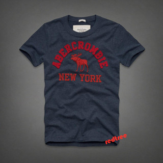 เสื้อยืดแขนสั้น ปักลาย Abercrombie &amp; Fitch สําหรับผู้ชาย