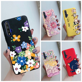 เคสโทรศัพท์มือถือ ซิลิโคนนุ่ม ลายการ์ตูนดอกไม้สวยงาม สําหรับ Honor 20 Huawei nova 5T