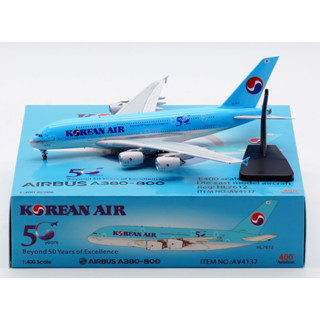 Av4137 โมเดลเครื่องบินรบ 1:400 KOREAN AIR "SkyTeam" Airbus A380 Reg:HL7612