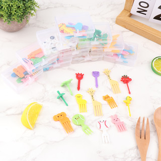 Fireflower 8/10 Pcs/box Children Cartoon Fruit Fork Animal Fruit Plastic Fork