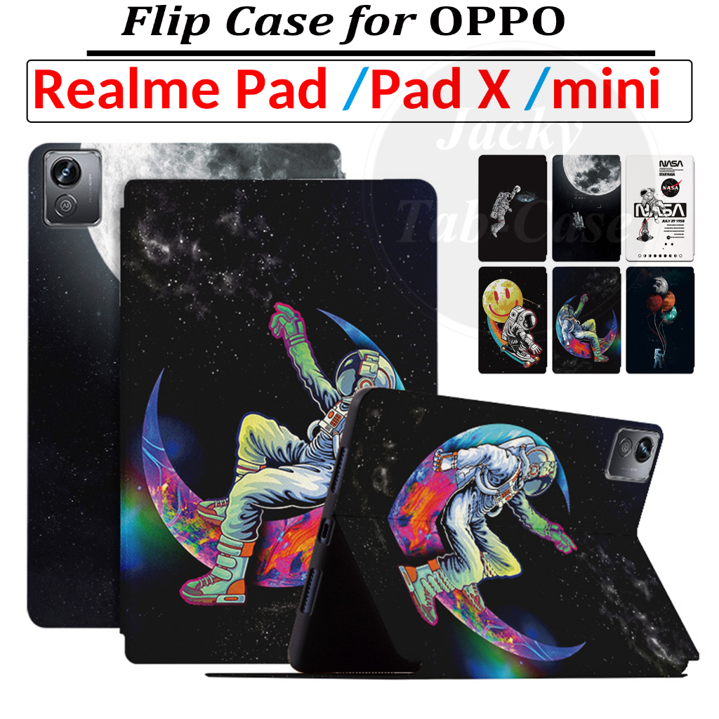 เคสหนัง PU แบบฝาพับ ลายนักบินอวกาศ คุณภาพสูง สําหรับ Realme Pad X mini 8.7 RMP2105 10.4 RMP2102 RMP2