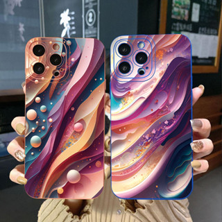 เคสป้องกันโทรศัพท์มือถือ ขอบสี่เหลี่ยม ประดับมุก สําหรับ iPhone 14 Plus 13 Pro Max 12 iPhone 11 XR 8 7 SE 2022