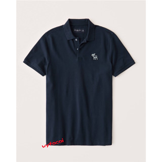 เสื้อโปโล Abercrombie &amp; Fitch เสื้อโปโลสําหรับผู้ชายผ้าฝ้ายสํานักงานแขนสั้น POLO