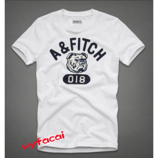 เสื้อยืดแขนสั้น ปักลาย Abercrombie &amp; Fitch สําหรับผู้ชาย