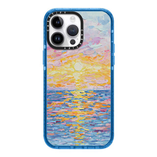 CASE.TIFY GLITTER Phone case for iphone 14 14pro 14promax 13 13pro 13promax Oil painting Sunset Fashion Blue flowers Shock-proof air cushion phone case simple style 12 12pro 12promax 11 2023 New Design HD transparent Phone case ins popular