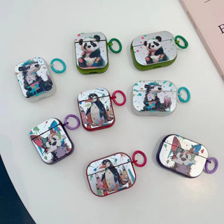 เคสหูฟัง กันลื่น กันน้ํา ลายสัตว์น่ารัก พร้อมสายโซ่คล้อง สําหรับ AirPods 1 2 Pro Pro 2 3