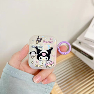 เคสหูฟัง กันลื่น กันน้ํา ลายคุโรมิน่ารัก พร้อมสายโซ่คล้อง สําหรับ AirPods 1 2 Pro Pro 2 3