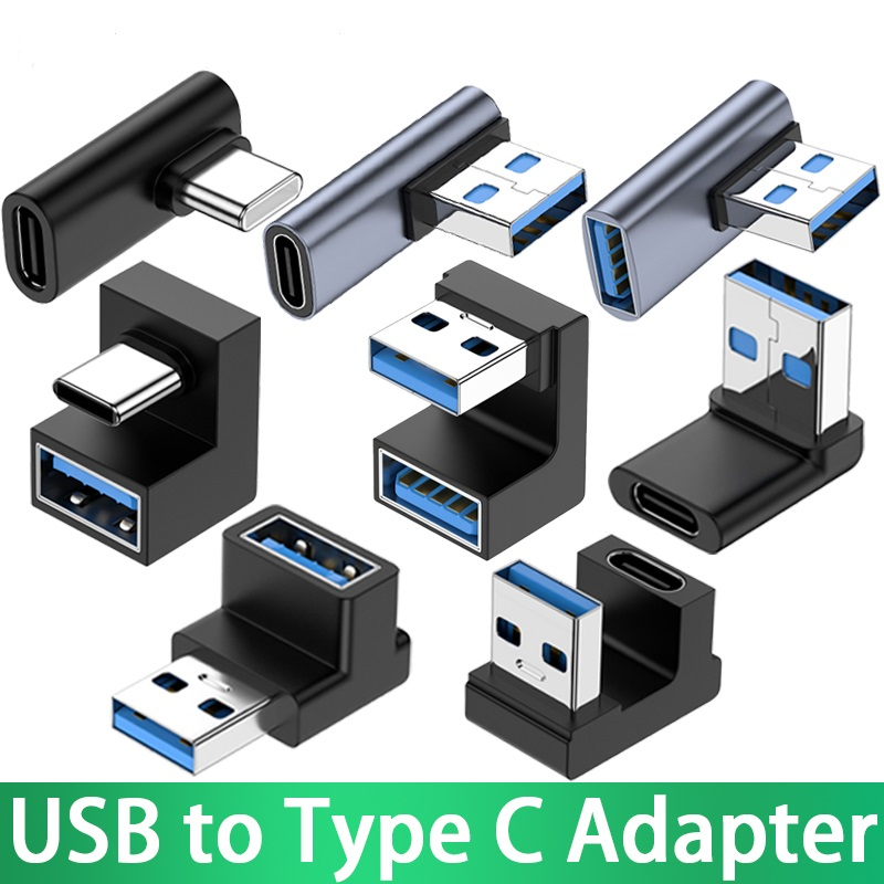 Otg อะแดปเตอร์ USB3.0 ตัวเมีย เป็น type-c USB ข้อศอก รูปตัว U สําหรับโทรศัพท์มือถือ แล็ปท็อป 10Gbps