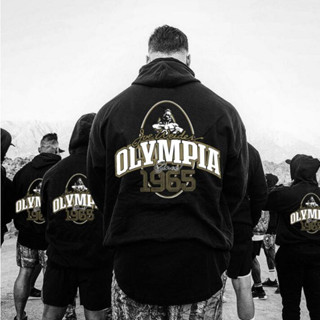 Olympia 1965 ใหม่ เสื้อกันหนาวลําลอง มีฮู้ด เหมาะกับการวิ่ง เล่นกีฬา ฟิตเนส แฟชั่นฤดูใบไม้ร่วง ฤดูหนาว สําหรับผู้ชาย